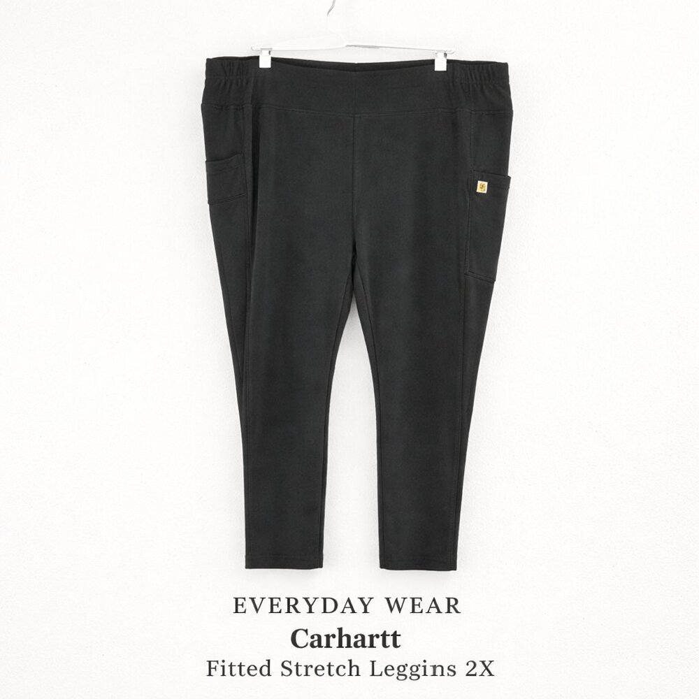 Carhartt Fitted Black Stretch Work Leggings 2X Pull On NWOT